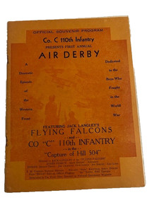 1938 CO. C 110TH INFANTRY AIR DERBY SOUVENIR PROGRAM WWI TRIBUTE - #879