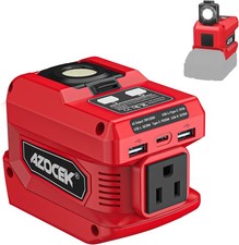 220W Power Inverter for Milwaukee 18V Battery AC 110V Outlet LED Light