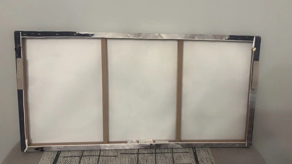 巨大墙面艺术客厅 100% 手绘花卉油画帆布... — 第 2/2 张图片