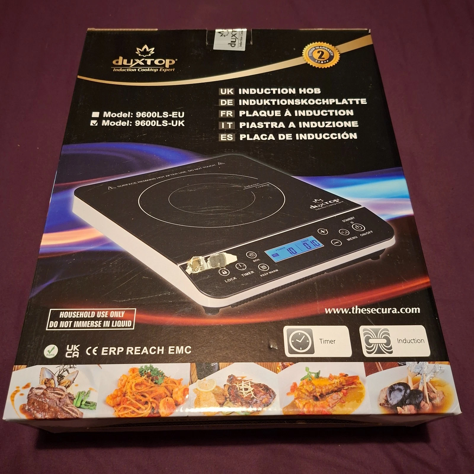 Duxtop Induction Hob/Cooker/Burner 9600LS-UK 2100 Watts, 20 Temperature Levels
