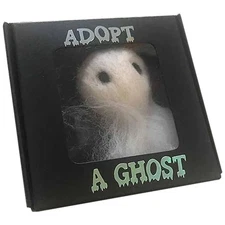Adopt a Ghost Halloween Wool Felt Ghost Doll Small Scroll Gift for Ghost Lovers