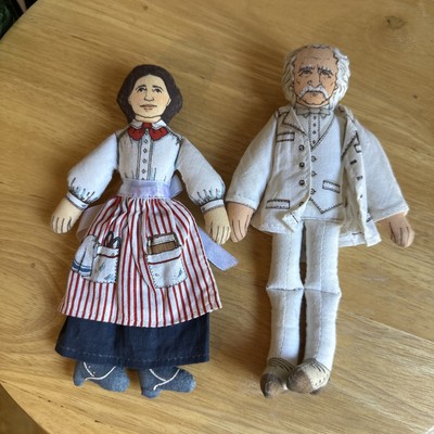1979 Hallmark Dolls Famous Americans Mark Twain, Clara Barton, Vintage