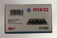 Piko 51498 H0 Dc E-Lok Br 117 Db Iv + Plux22 Dec. Sound