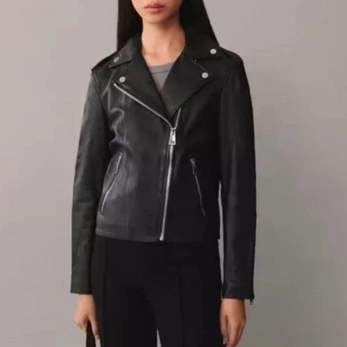 Mango mng Genuine Leather Biker jacket black C&M premium Designer Shirt S Au 8 - Picture 4 of 12