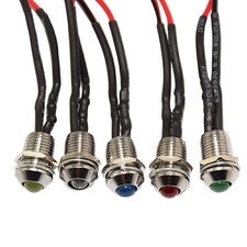 5X Car Boat 12V 8mm LED Indicator Light Pilot Dash Dashboard Panel Warning Lamp