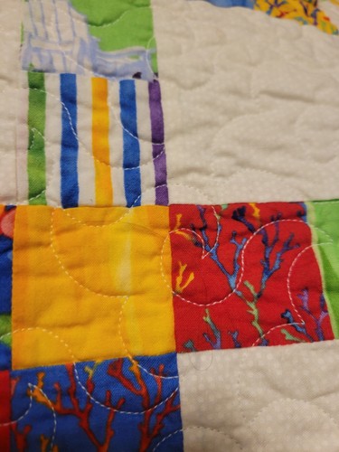 Flip Flop Summer Quilt 66" x 67" Throw Afghan Blanket - Picture 5 of 7