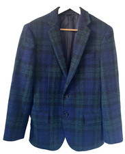 NWT J Crew Harris Tweed Ludlow Black Watch Plaid Blazer Mens 38S Jkt Sport Coat