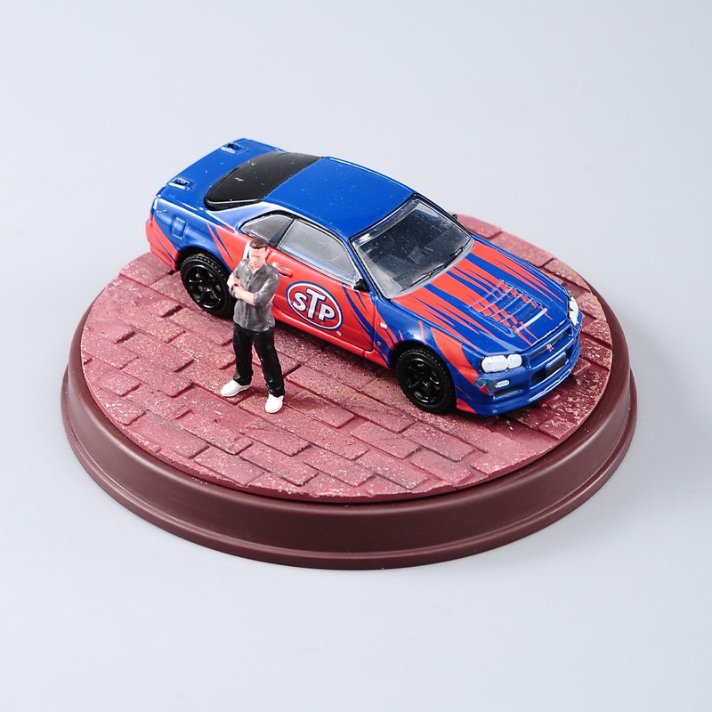 US For 1/64-1/12 Miniature Figure Red Brick Floor Stand Doll Car Model Platform
