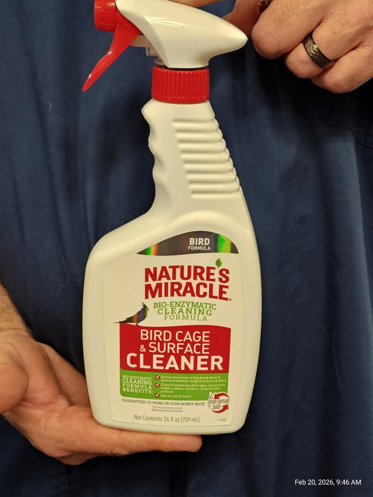 Nature's Miracle Bird Cage & Surface Cleaner, 24 fl Oz (Pack