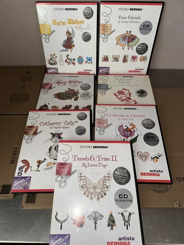 Studio Bernina Artista Embroidery Designs CD's - Lot of 7 Collections on CD