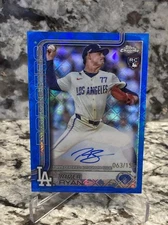 2025 Topps Chrome River Ryan RC Blue Logofractor  Auto #/150 DODGERS