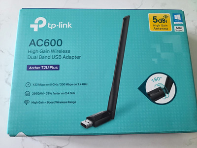TP-LINK Archer T2U Plus AC600 Dual-Band High Gain USB 2.0 WiFi Adapter PC