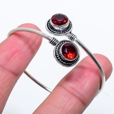 Red Garnet Gemstone 925 Sterling Silver Adjustable Cuff Bracelet For Gift