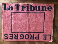1960 TAPIS JEUX de CARTES 58x44 cm LA TRIBUNE LE PROGRES journal Pub BAR Bistrot