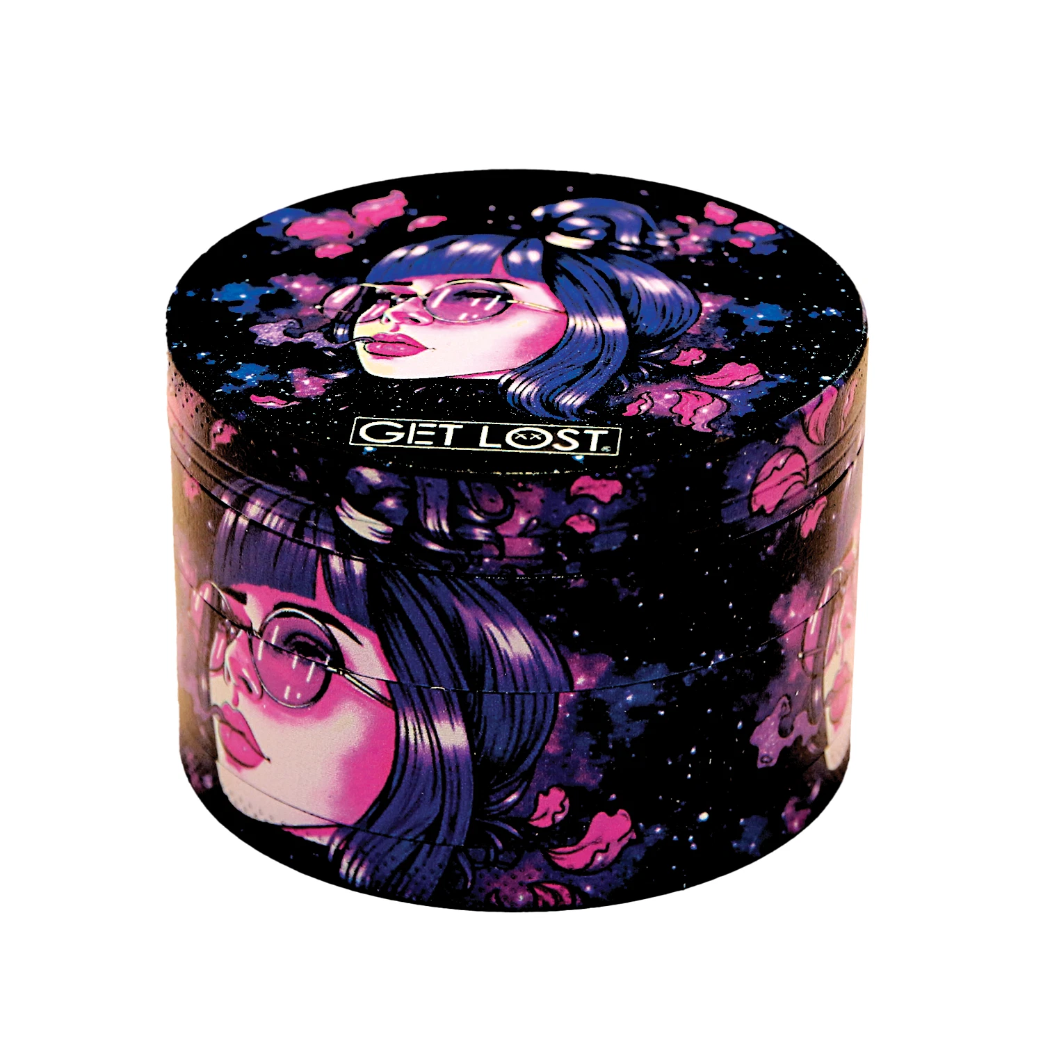 Galaxy Herb Grinder 63mm 4 PCS Herb Metal Grinder Spice Magnetic Lid (Rose G)