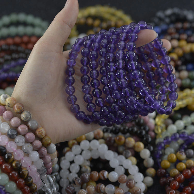 Wholesale Lots 15 Pcs Mix Natural Stone Elasctic Rope Beaded Bracelet Jewelry - Image 2 of 4
