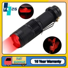 Red Light LED Torch Tactical Hunting Flashlight Signal Torches Zoomable 3mode