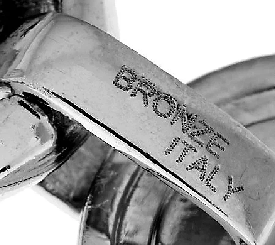 Pulsera QVC 18K Oro Sobre Bronce Italia Blanco Inicial Etiqueta Q 8-1/2" Foto 4 de 4