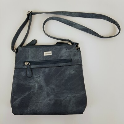 Cabrelli Blue Crossbody Shoulder Bag Faux Leather Tie Dye Print