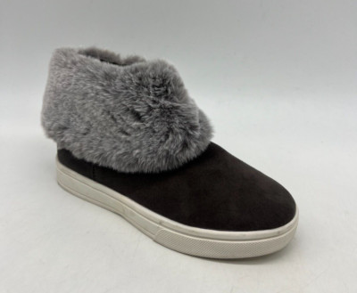 Thereabouts Cape Gray Faux Fur Cuff Sneakers Shoes Girls Sz 12 M