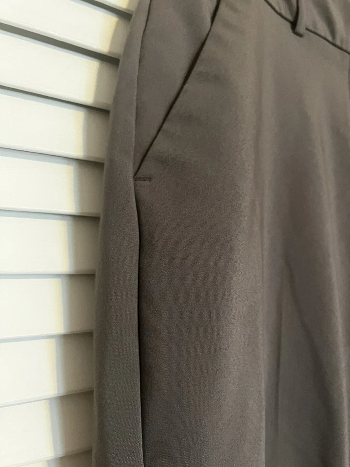 APT. 9 Pantalones de vestir para mujer 4 grises rectos elásticos TORIE tiro medio Foto 3 de 4