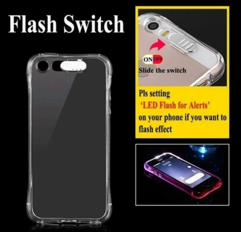 Scockproof  Case for iPhone 7P/8P Call Light TPU Clear Cover Glowing case - Image 3 of 4