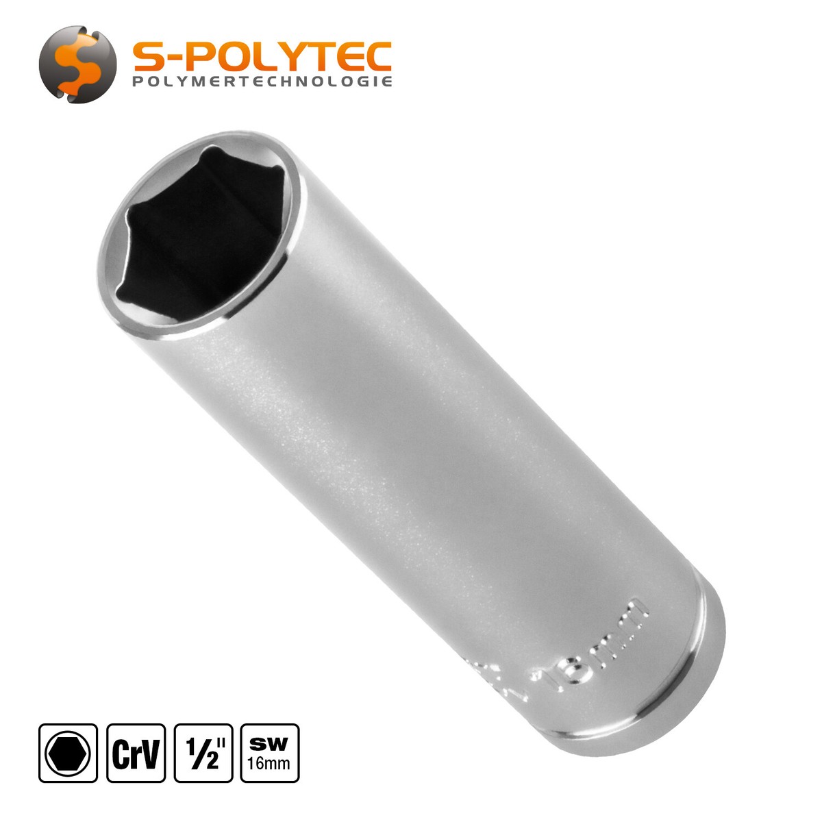 1/2" Stecknuss Langnuss-Einsatz 30 Mm – 6-Kant, Cr-V Stahl, Für Ratschen Und Knarren
