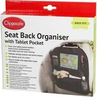 Clippasafe Seat Back Organiser With Tablet Pocket Car Seat Accessory Black NEW