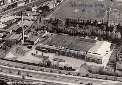 Postcard Elbeo works Augsburg-Mannheim Werk-Mannheim real photo postcard 1967