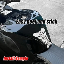 MC Motoparts White Spot Fish Bone Gas Tank Pad Cover Protector Removable