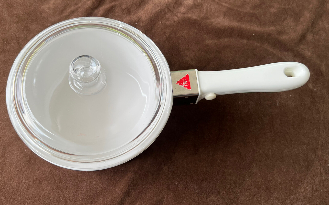 Princess House Nouveau 1 1/2 Qt Sauce Pan w Lid White Ceramic Removable