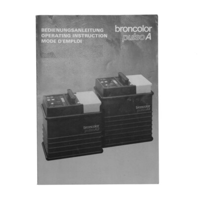 BRONCOLOR PULSO A LAMP HEAD USER MANUAL OPERATING INSTRUCTION