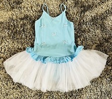 Blue Dance Dress Costume Leotard TuTu Skirt Child Ballet Jazz Tap