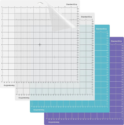 12X12 Schneidematte Für Silhouette Cameo 4/3/2/1,(4 Stück-Standardgrip, Lightgri