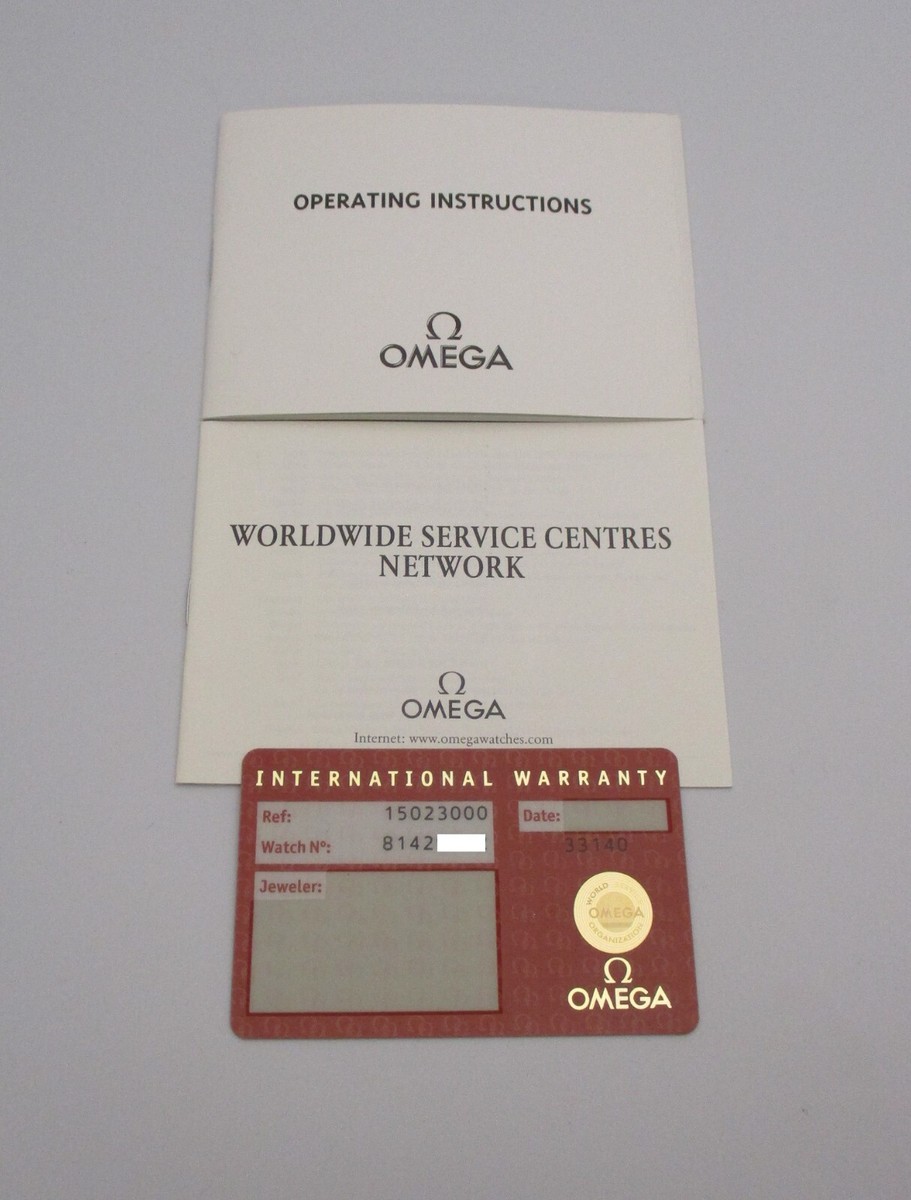 OMEGA Constellation Chronometer 15023000 Watch Certificat Card