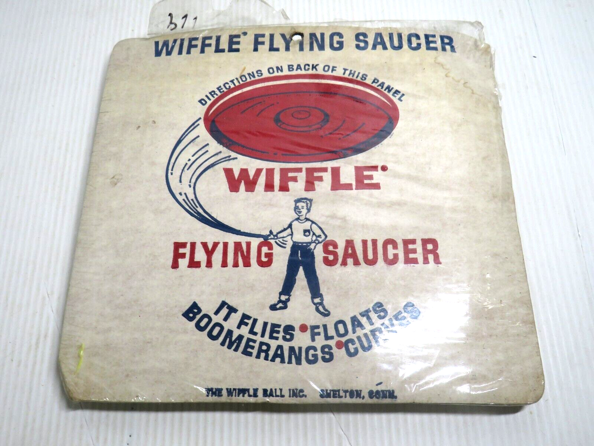 VINTAGE WIFFLE FLYING SAUCER YELLOW DISC FRISBEE DIME STORE