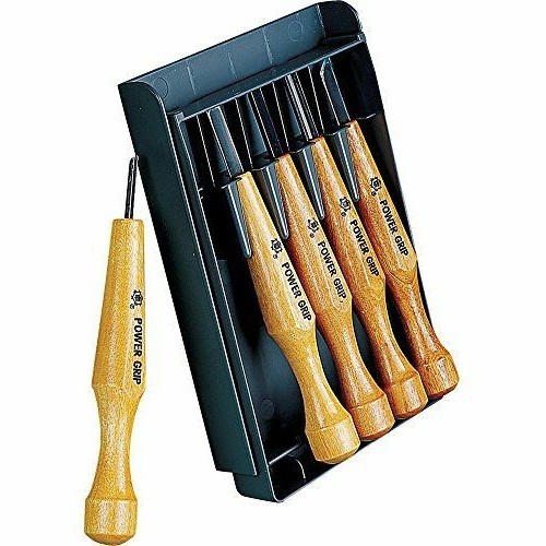 Mikisyo 800053 5pcs Power Grip Wood Carving Tool Kit U V Gouge