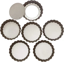 4 Inch Mini Tart Pan Set of 6, Non-Stick Small Tart Mold Quiche Pans with...