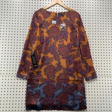 NEW The Limited Shift Dress PAISLEY WOmens Medium Long Sleeve 20x34.5