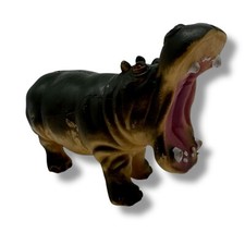 Realistic Open-Mouth Roaring 6" Adult Male Hippopotamus Hippo Figure