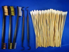 5 pc set Hand Gun Rifle Shotgun 3pc Brush 2 Picks+ 100 7" CleaningSwabs 7624BC-5