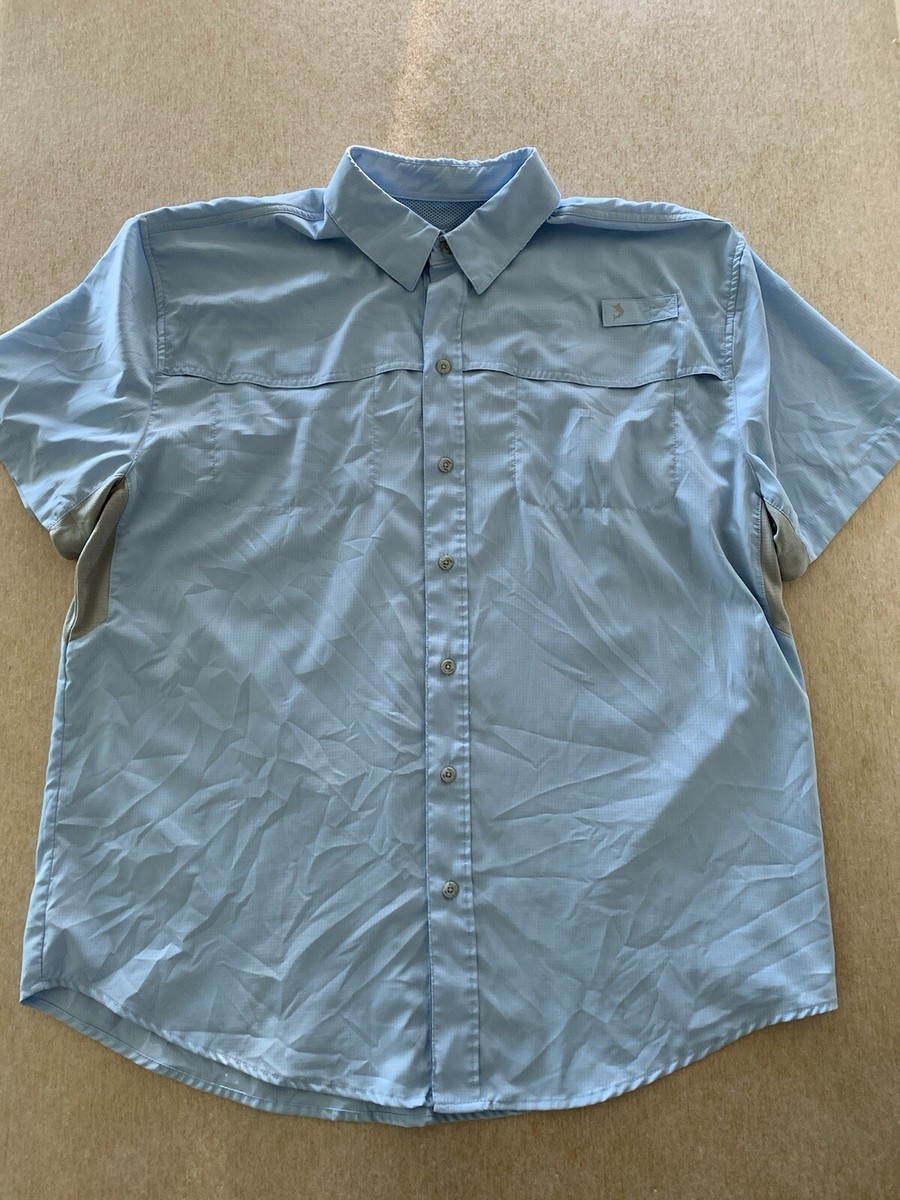Chemise De Pêche Homme Reel Legends – Taille XL – Bleu Imprimé – Manches Courtes – Séchage Rapide