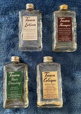 Tawn Hair & Perfume Products 4 Vintage Bottles, Mckesson & Robbins