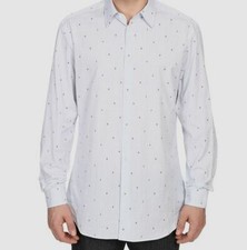  485 Vivienne Westwood Men White Blue Long-Sleeve Button Top Shirt Italy Size 54