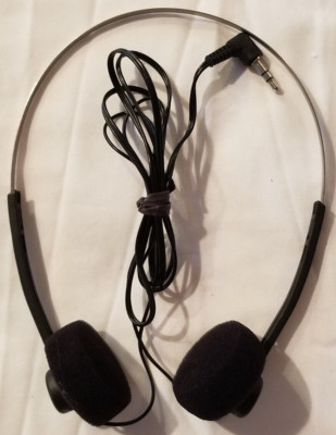 VINTAGE   1990s Unbranded Basic Corded Foam Headphones Metal Frame/Black TESTED