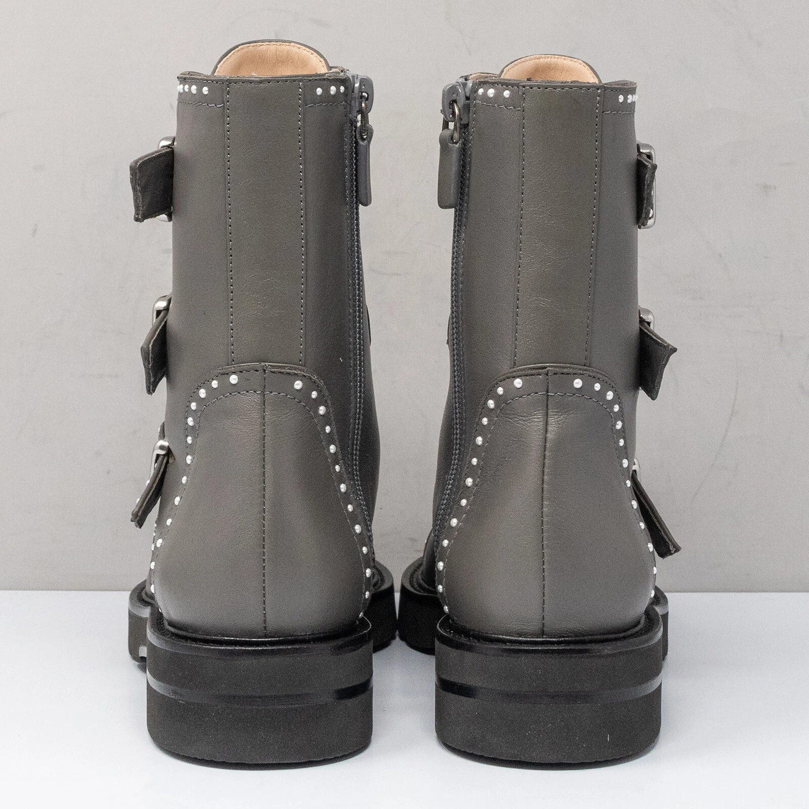 Stuart Weitzman Jesse Lift Flannel Grey Leather Booties Size 6.5 B