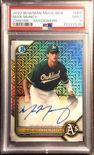 2022 Bowman Chrome Max Muncy Auto Mega Box Mojo Prospect #BMA-MM PSA 9