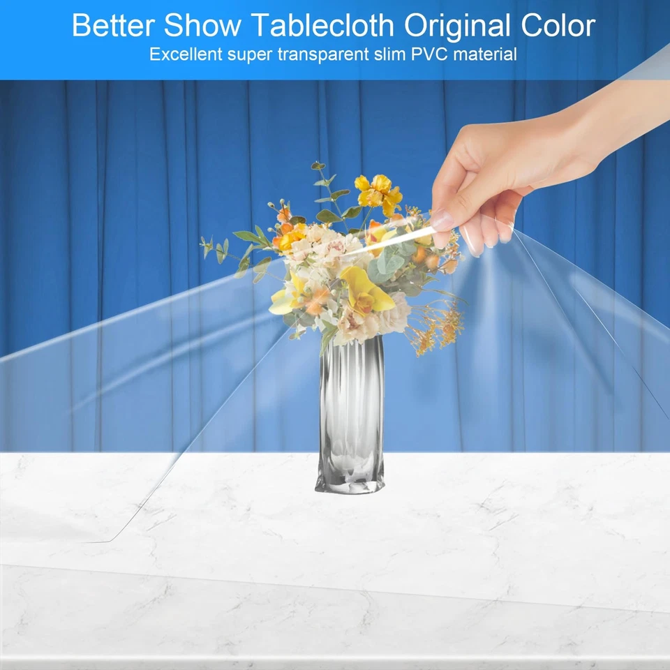 Tischdecke Klarsicht Tischdecke Transparent Tischfolie 137 x 137cm Meterware ... - Bild 2 von 4