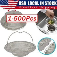 Kitchen Sink Strainer Large Wide Rim 4.5" Stainless Steel Mesh Drain Filter