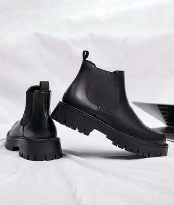 Casual Work Leather Pump Pull On Retro Breathable Comfort Date Ankle Boots